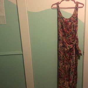 Midi Tie Front Pink Dress